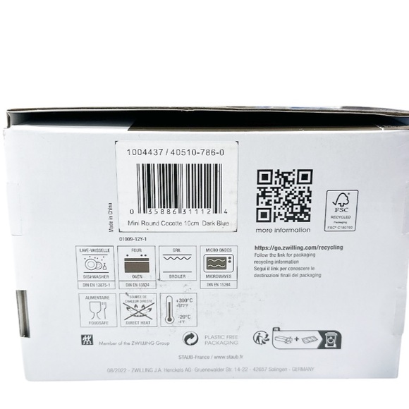 NEW Staub DARK BLUE MINI ROUND CERAMIC COCOTTE 10cm - Picture 5 of 7